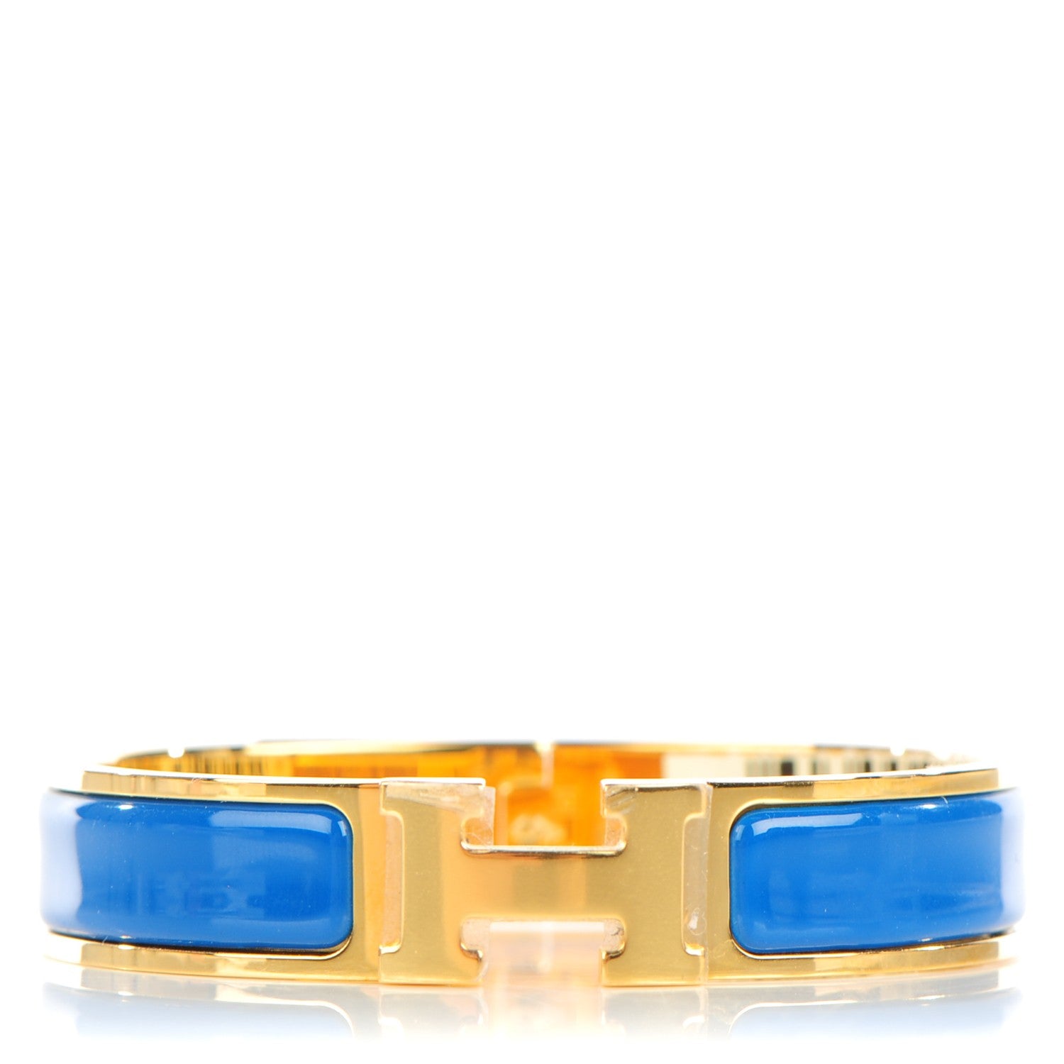 Hermes Enamel Narrow Clic Clac H Bracelet PM Bleu Intense 1 of 5