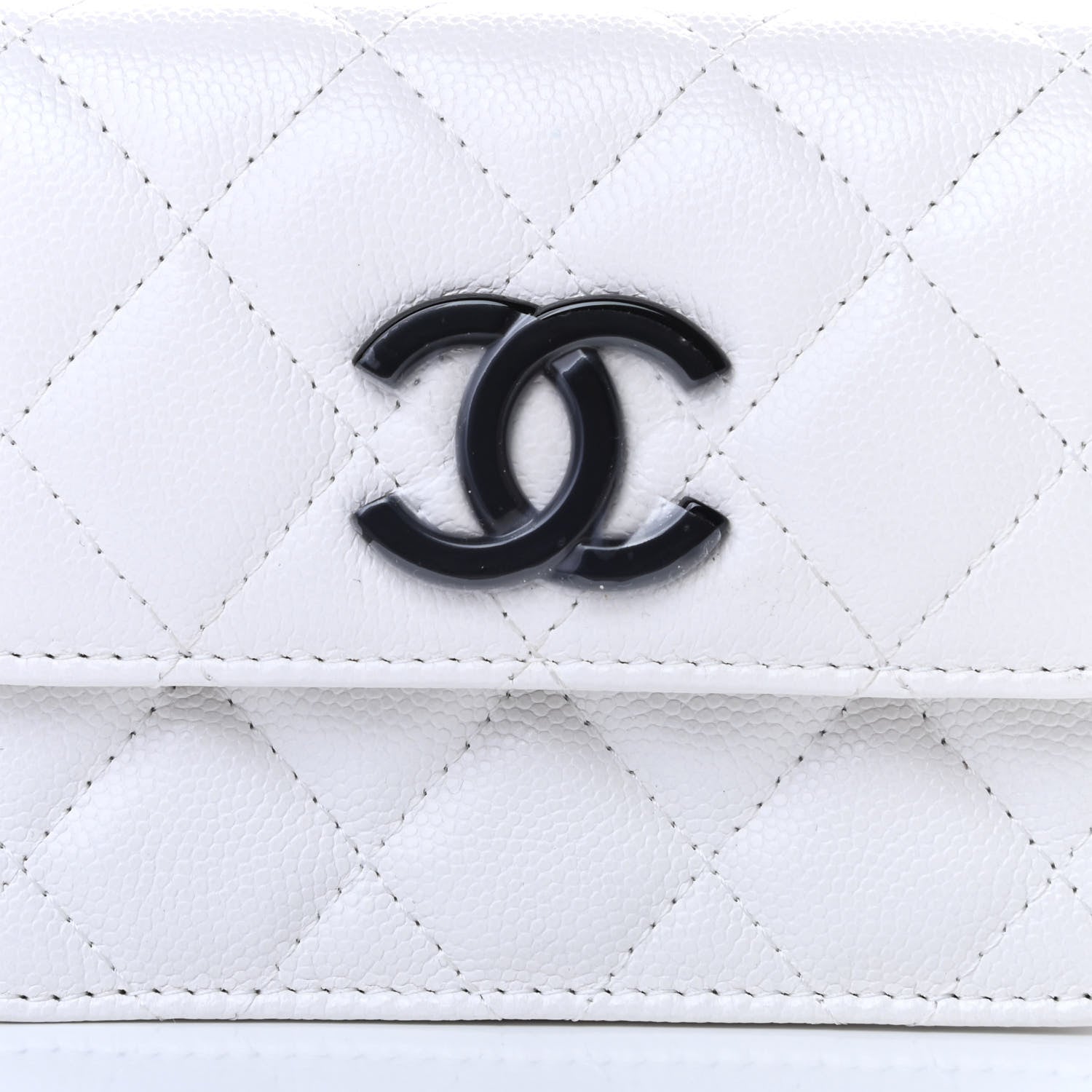 Chanel Caviar Quilted My Everything Belt Flap Card Holder White 9 of 12