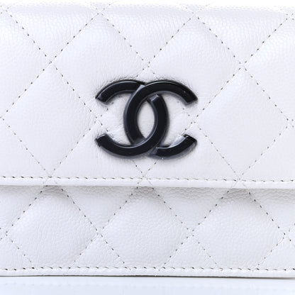 Chanel Caviar Quilted My Everything Belt Flap Card Holder White 9 of 12