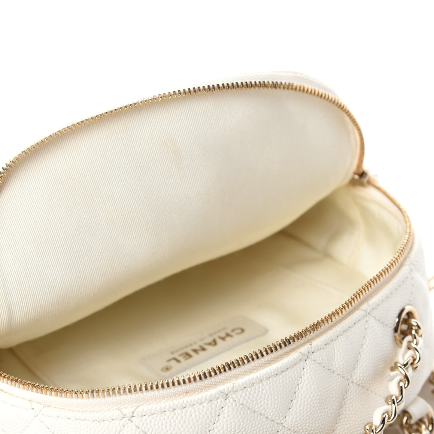Caviar Quilted Small CC Day Backpack White
