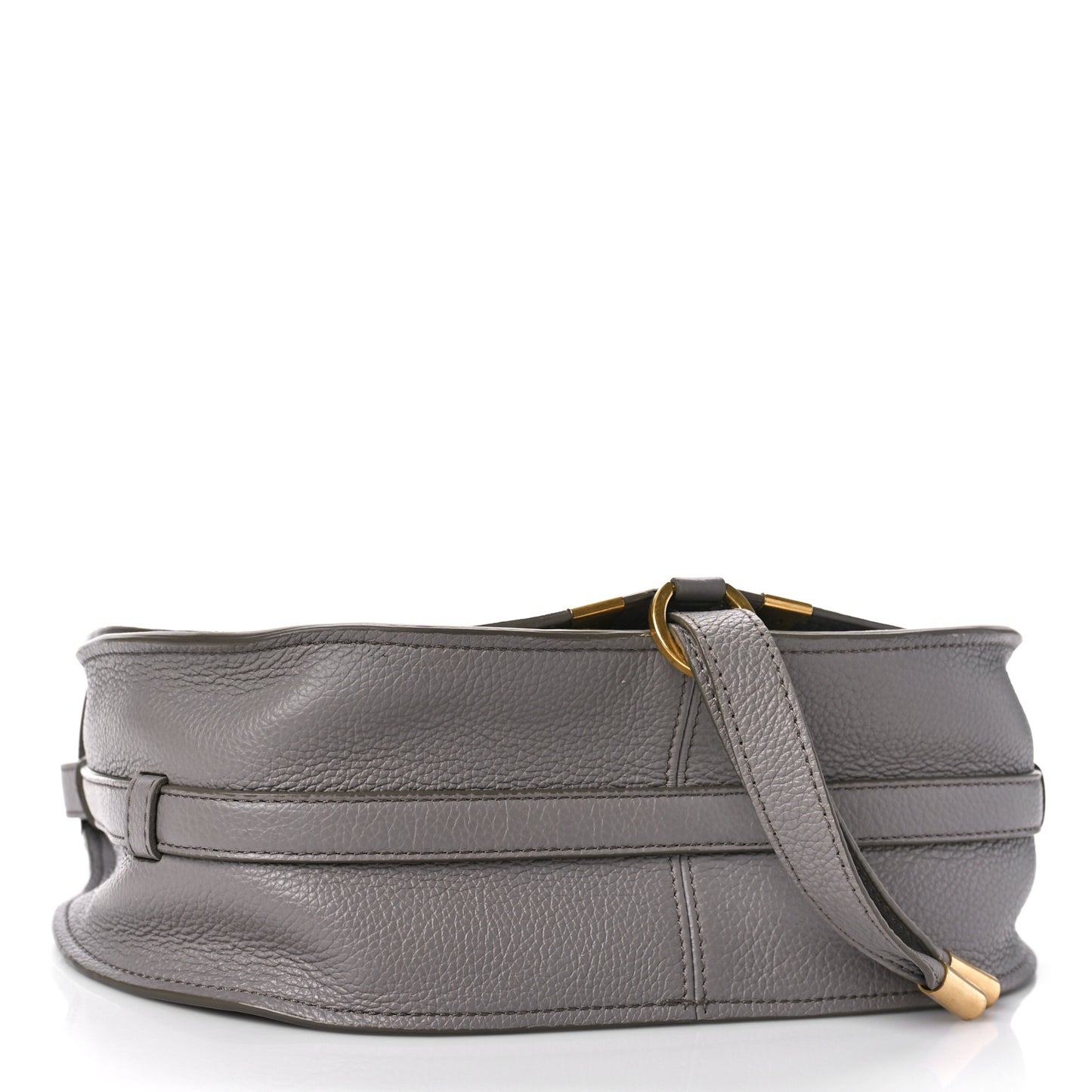 Calfskin Medium Marcie Round Crossbody Bag Cashmere Grey