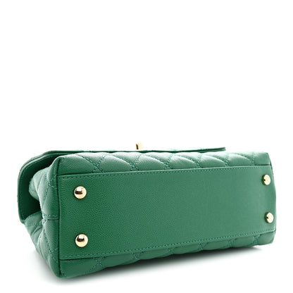 Chanel Caviar Quilted Mini Coco Handle Flap Green 4 of 11