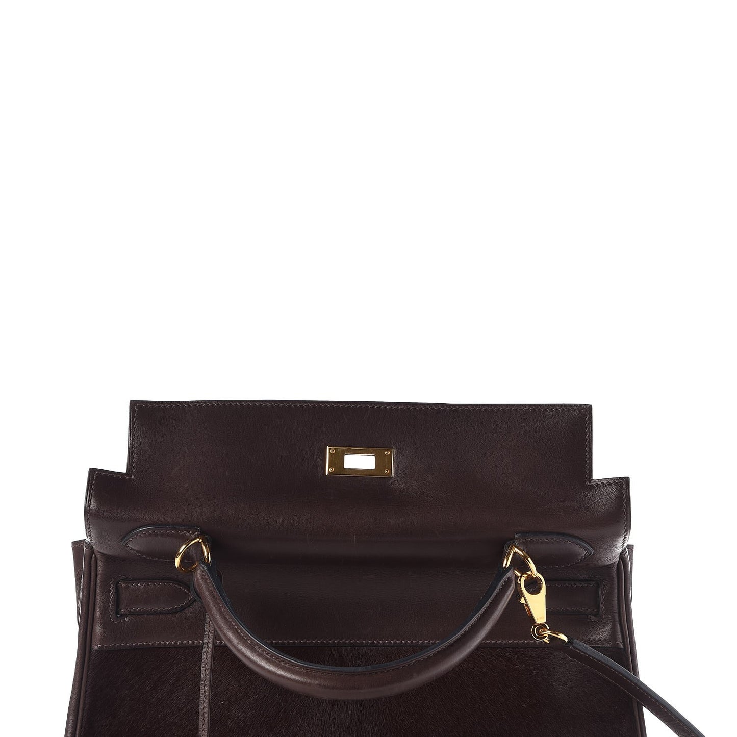 Pony Hair Swift Kelly Retourne 32 Chocolate