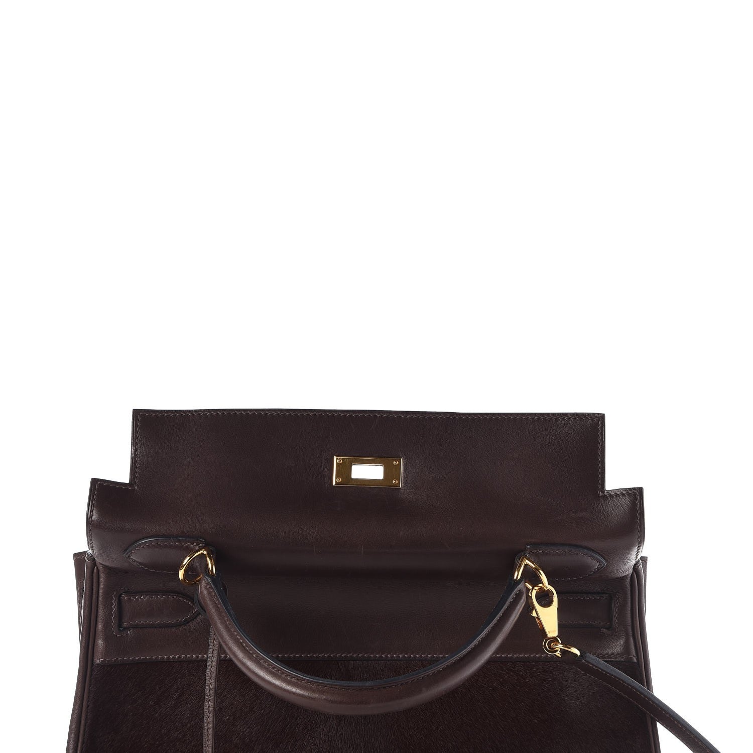 Hermes Pony Hair Swift Kelly Retourne 32 Chocolate 9 of 39