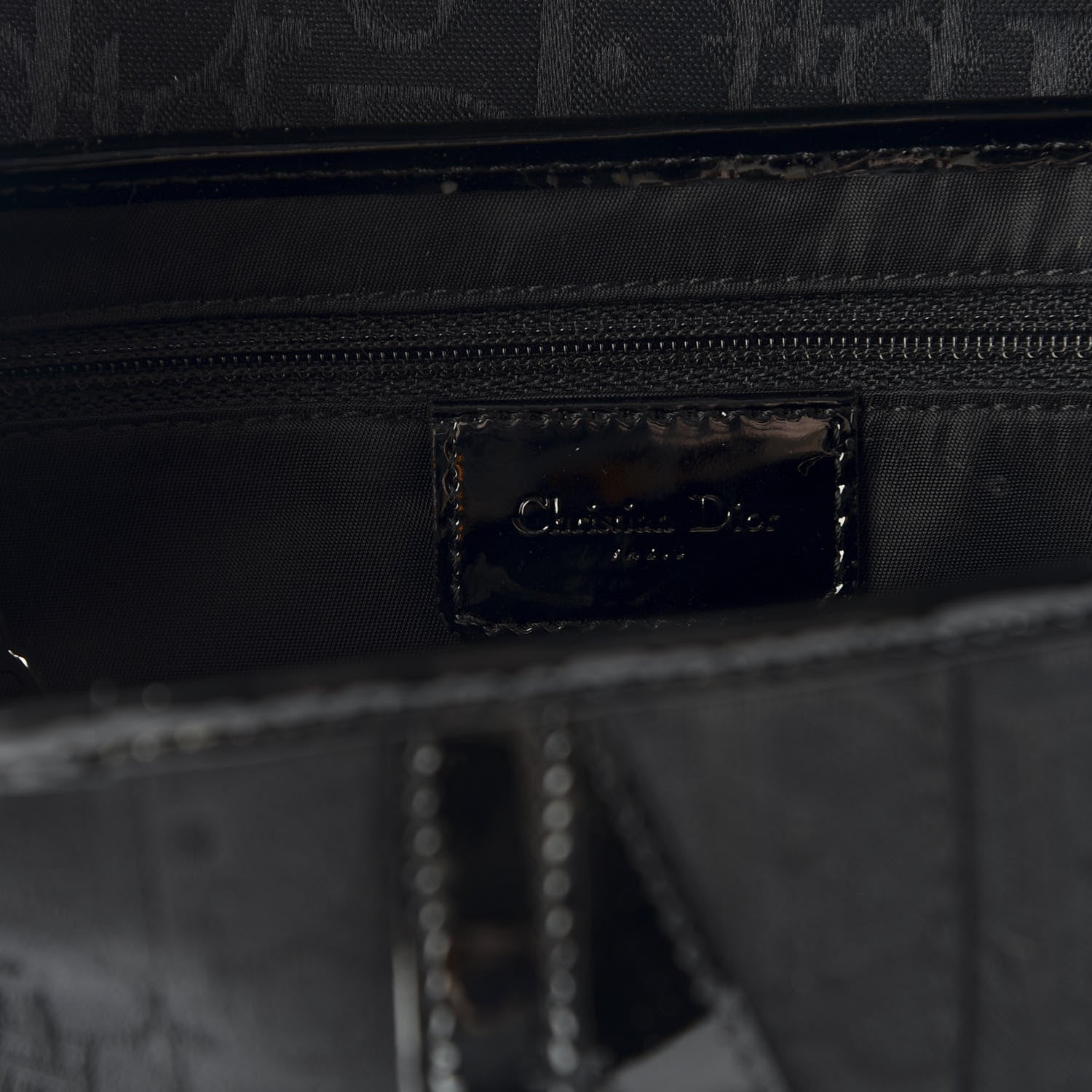 Christian Dior Monogram Saddle Bag Black 7 of 9