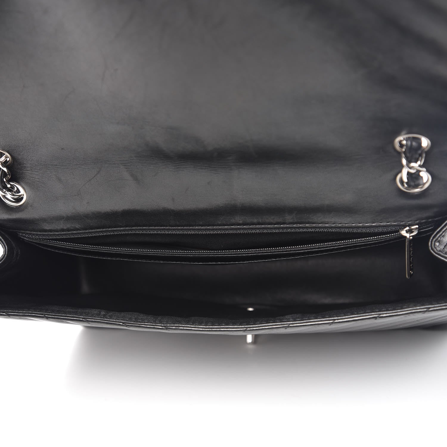 Chanel Lambskin Chevron Quilted Maxi Single Flap Black 5 of 10