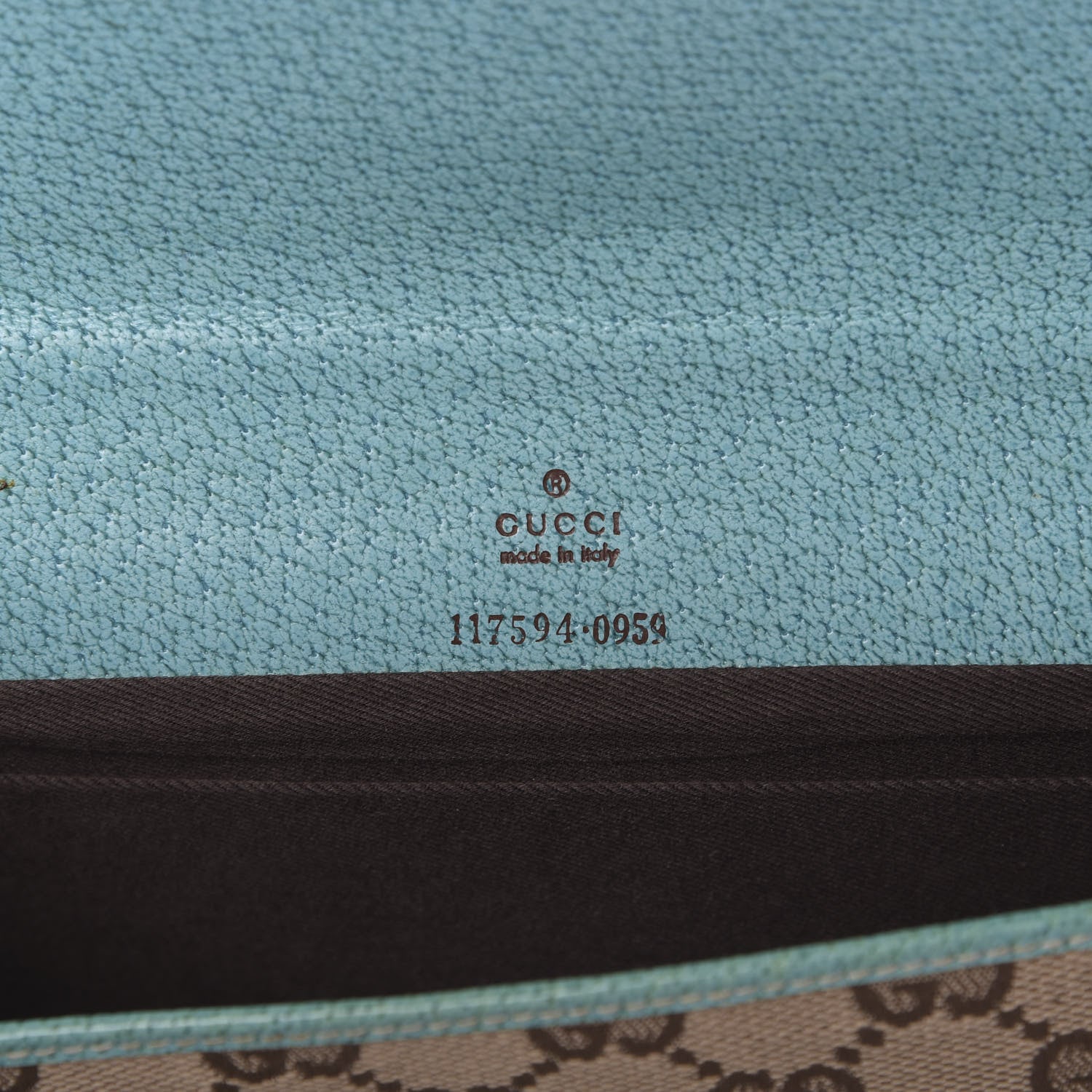 Gucci Monogram Bamboo Bar Clutch Turquoise 8 of 8