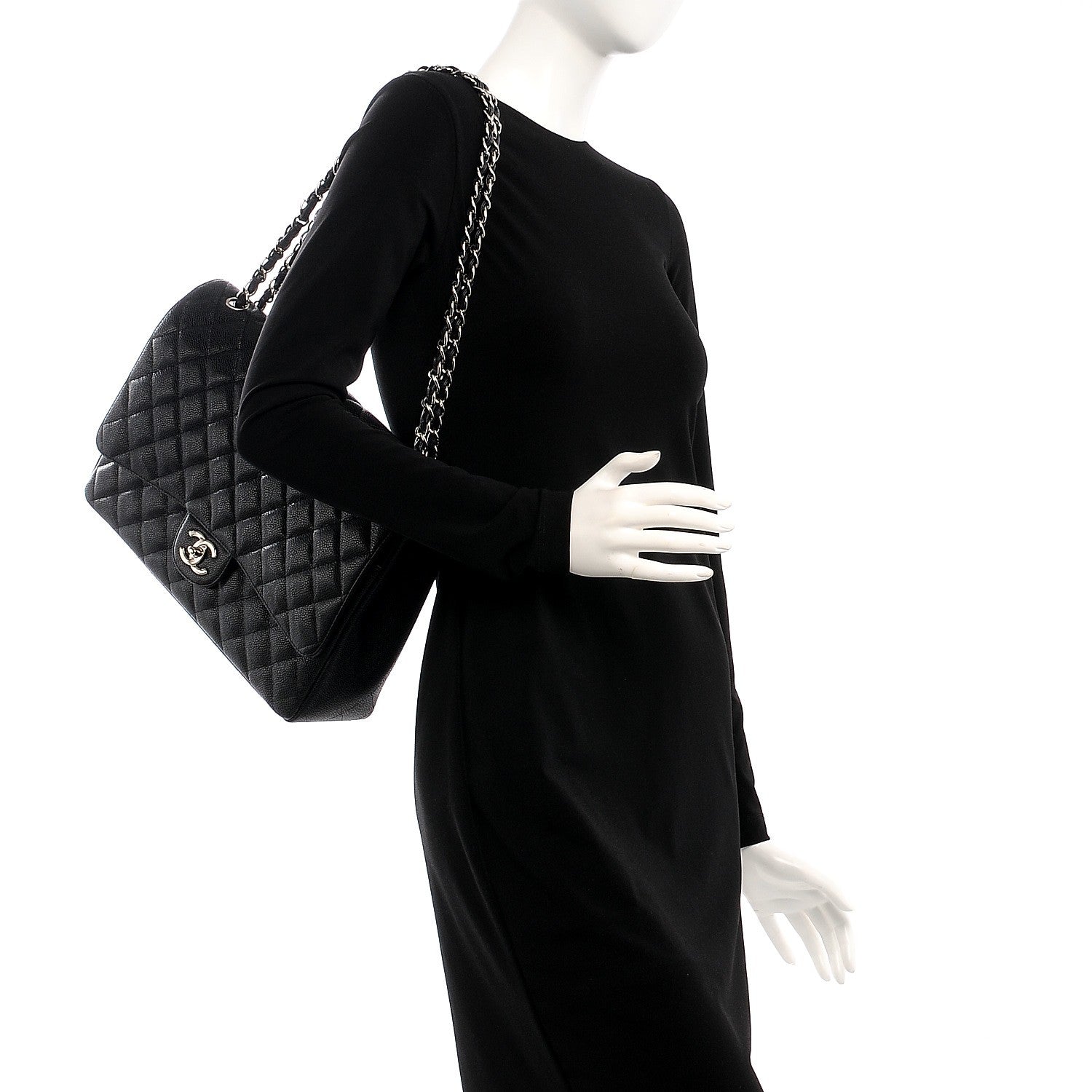 Chanel Caviar Quilted Maxi Double Flap Black 2 of 8