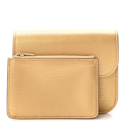 Hermes Metallic Chevre Chamkilight Constance Slim Wallet Dore 2 of 9