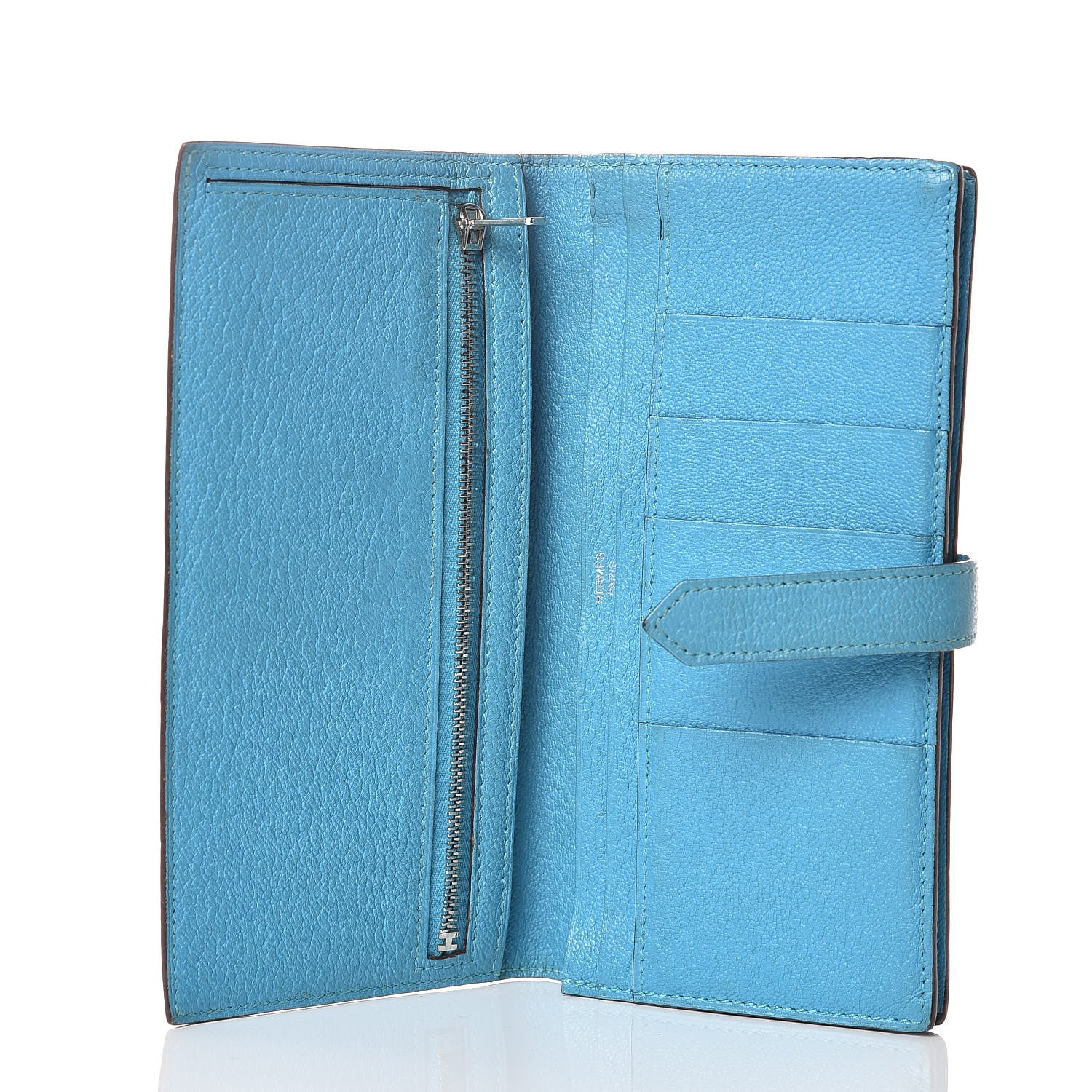 Hermes Chevre Mysore Bearn Gusset Wallet Bleu Azteque 5 of 11