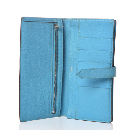 Hermes Chevre Mysore Bearn Gusset Wallet Bleu Azteque 5 of 11