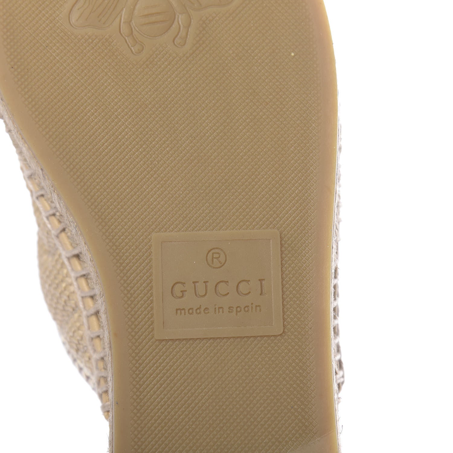 Gucci Straw Elaphe Matelasse GG Marmont Espadrille Slippers 37 Natural Cream Brown 8 of 12