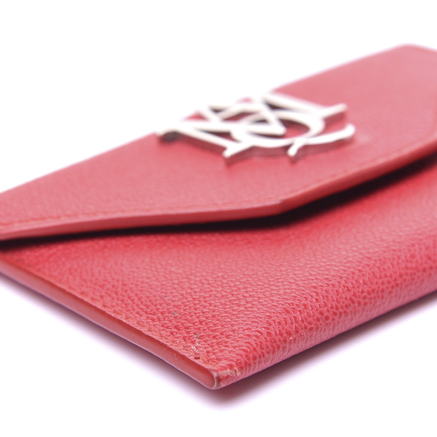 Calfskin Insignia Envelope Card Holder Pink