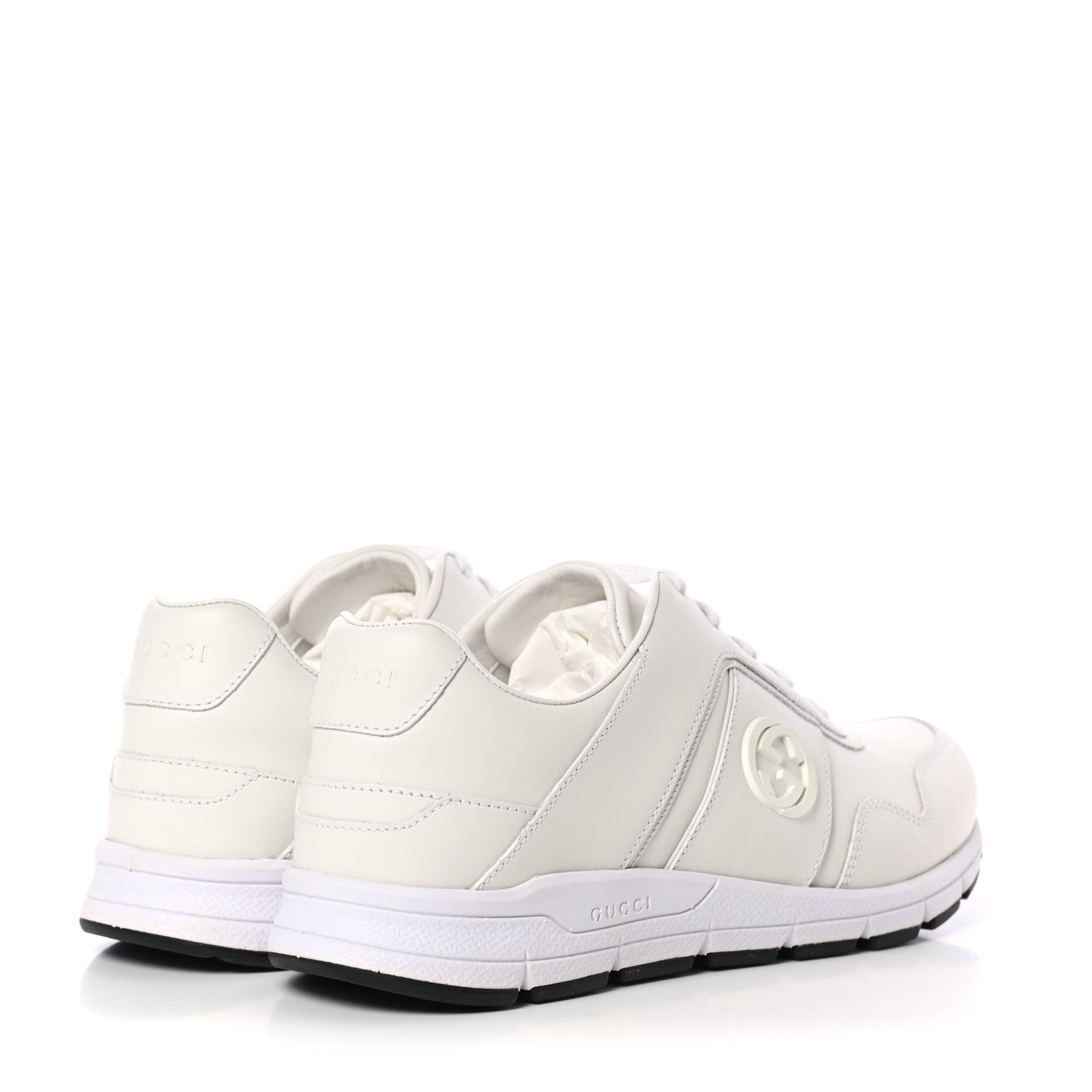 Gucci Calfskin Womens Interlocking G Sneakers 38 White 4 of 9