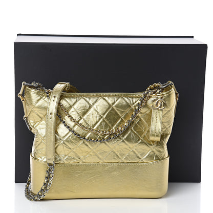 Chanel Metallic Aged Calfskin Quilted Medium Gabrielle Gold 9 of 9