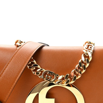 Gucci Roxy Calfskin Blondie Chain Shoulder Flap Bag Blondie Cognac 8 of 10