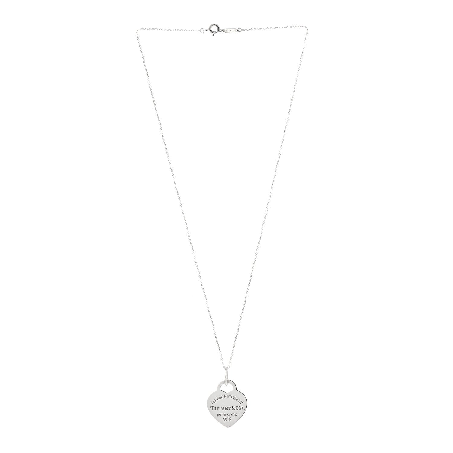 Tiffany Sterling Silver Medium Return to Tiffany Heart Pendant Necklace 3 of 7