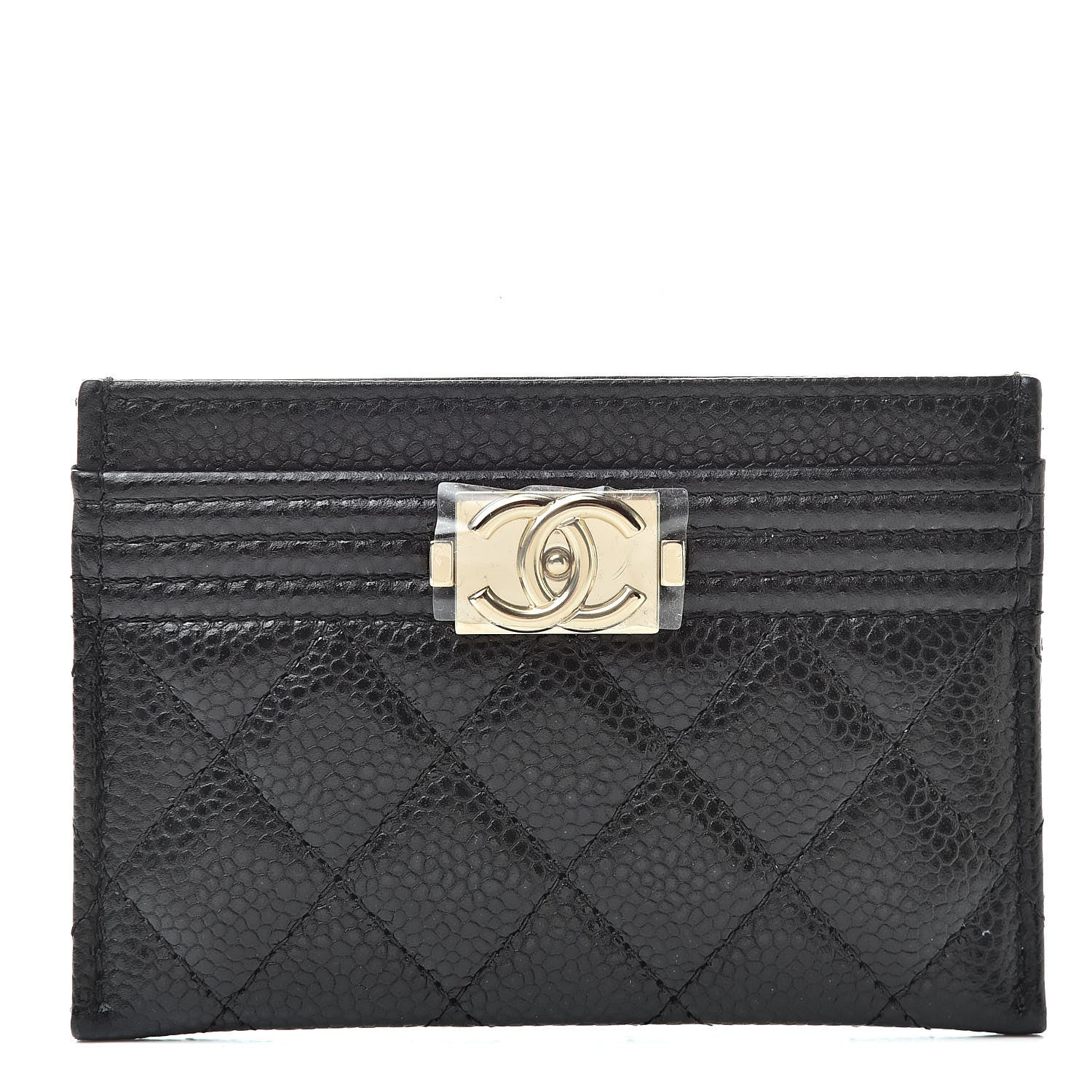 Chanel Caviar Quilted Boy Card Holder Black 1 of 9