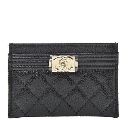 Chanel Caviar Quilted Boy Card Holder Black 1 of 9