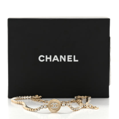 Chanel Crystal CC Chain Short Necklace Gold 6 of 6