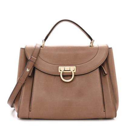 Salvatore Ferragamo Calfskin Sofia Rainbow Top Handle Bag Moka 1 of 9