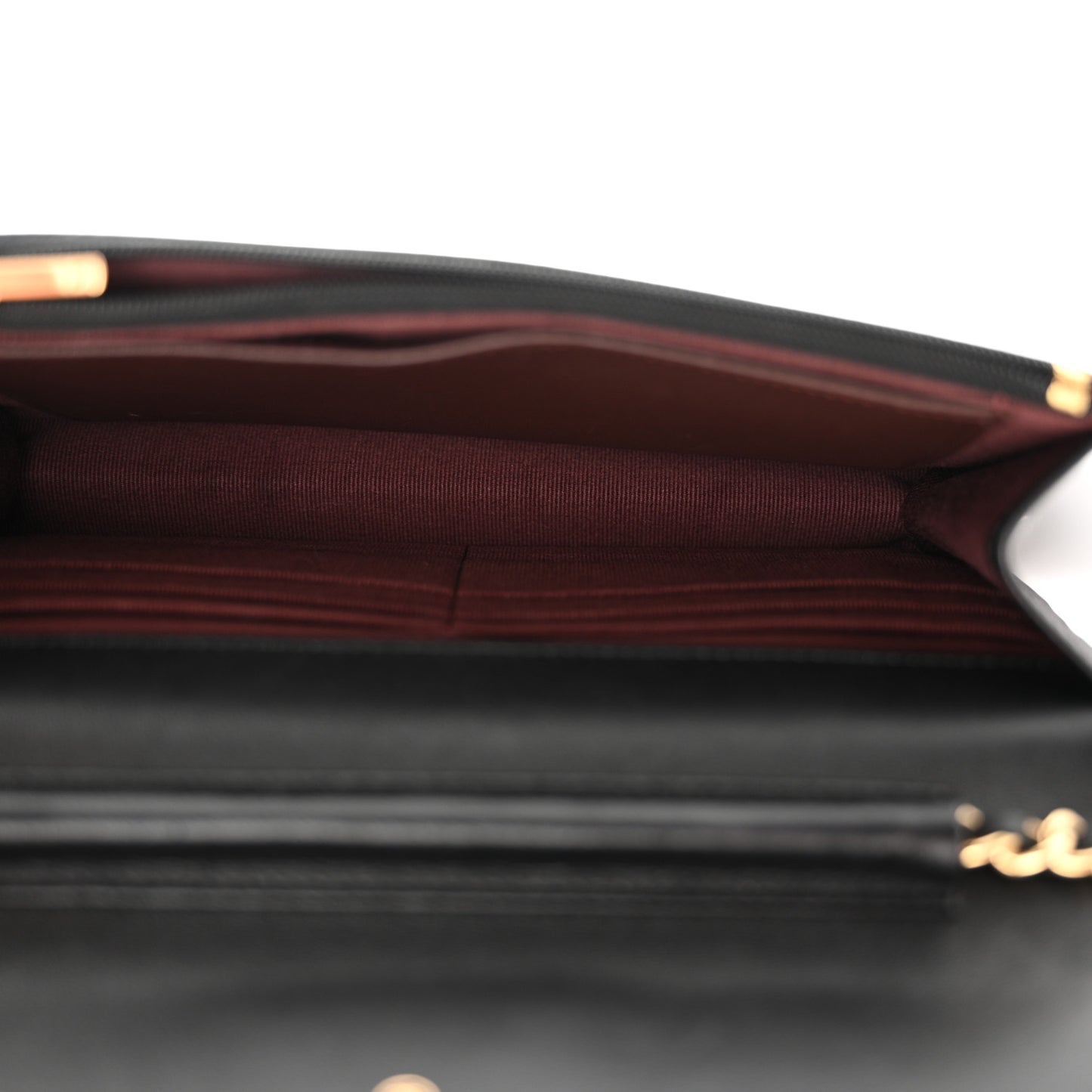 Lambskin Quilted Wallet On Chain WOC Black