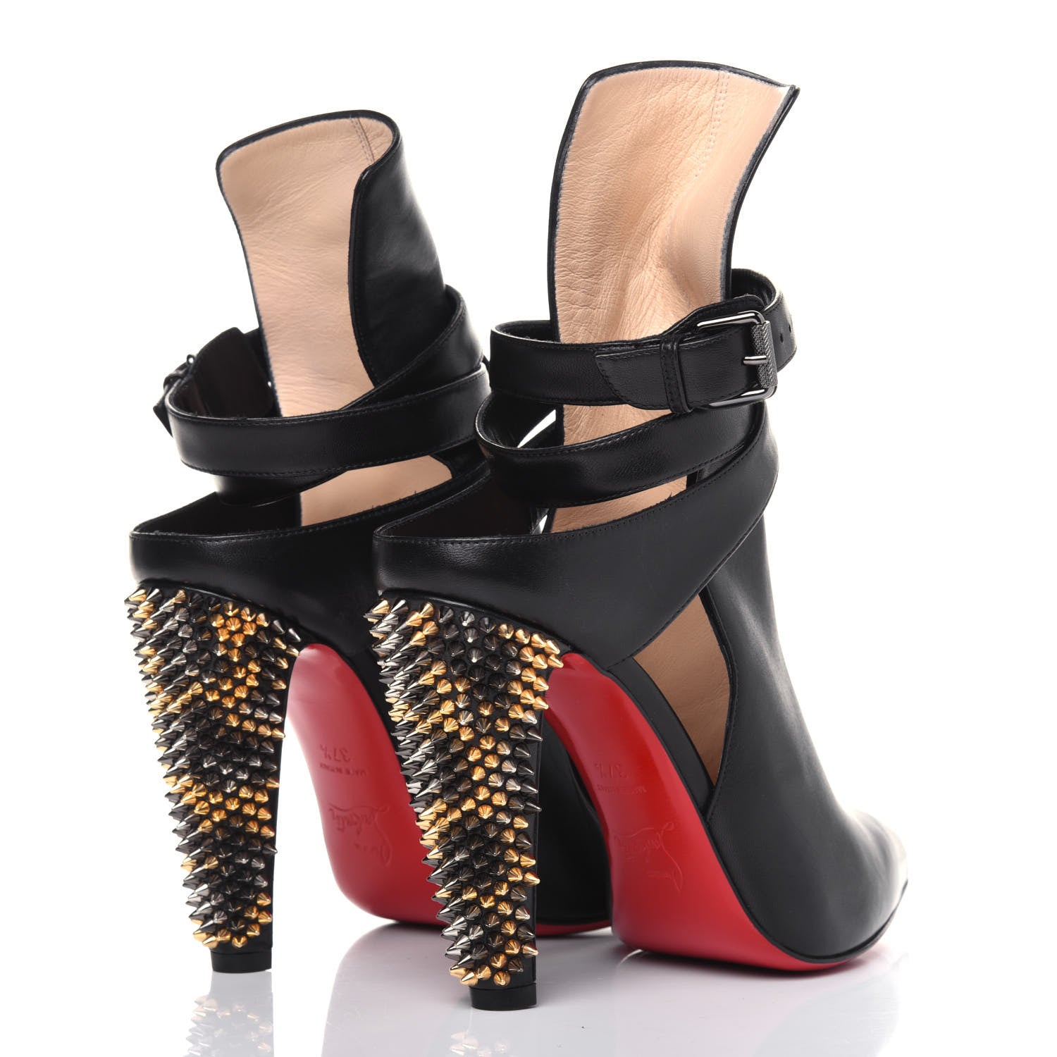 Christian Louboutin Calfskin Spike Pumps 37.5 Black 4 of 9