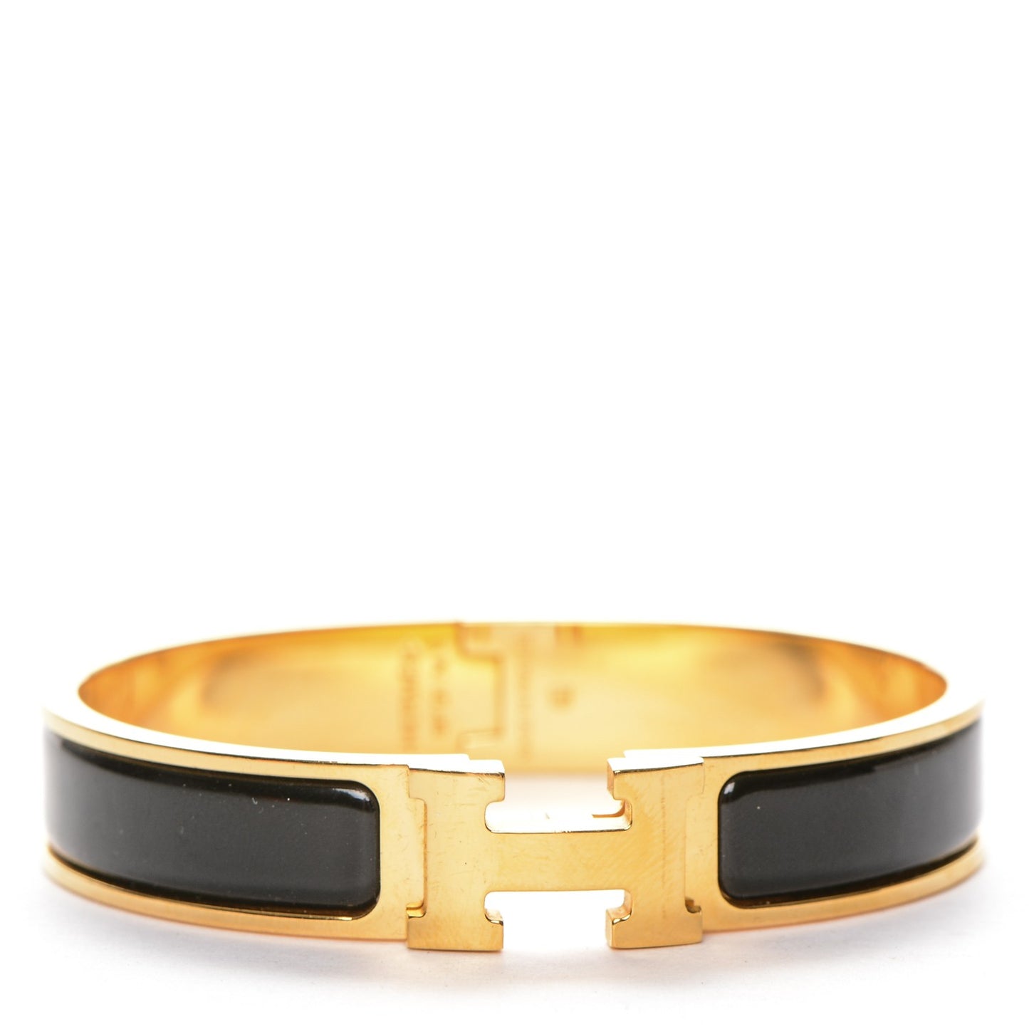 Enamel Narrow Clic Clac H Bracelet PM Black
