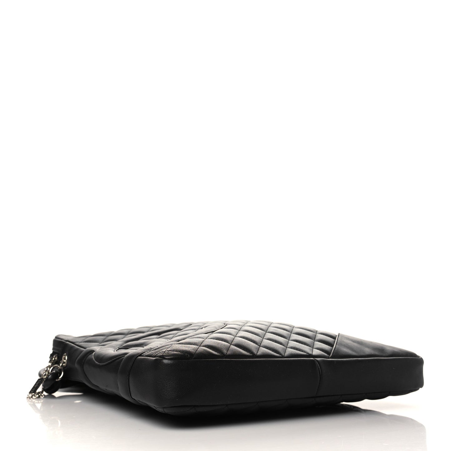 Calfskin Quilted Large Cambon Messenger Black