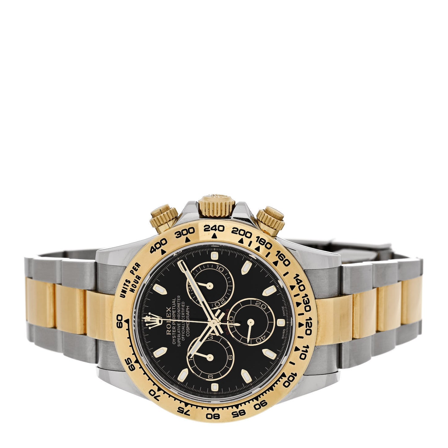 Stainless Steel 18K Yellow Gold 40mm Oyster Perpetual Cosmograph Daytona Watch Black 116503