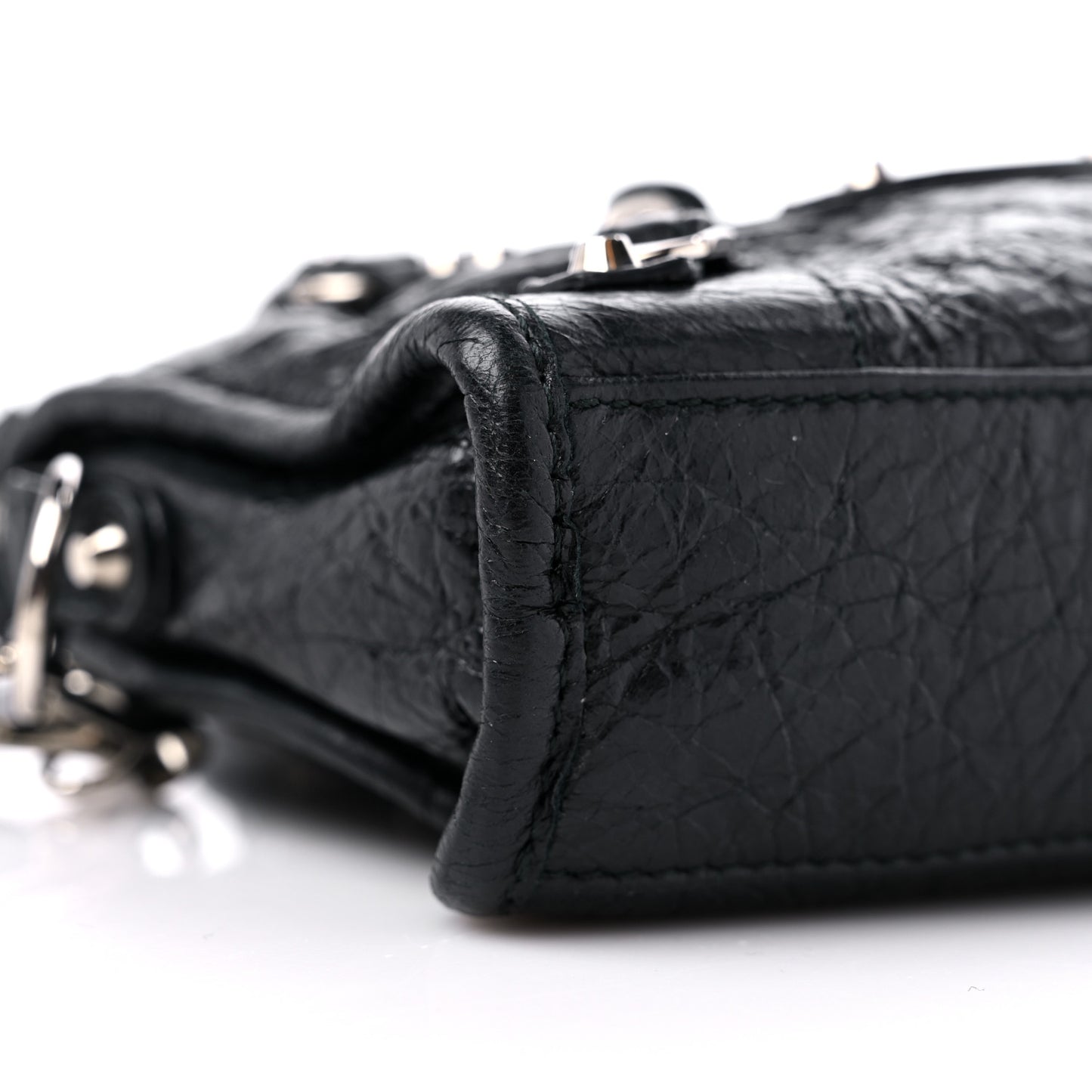Agneau Classic Silver Hardware Nano City Black