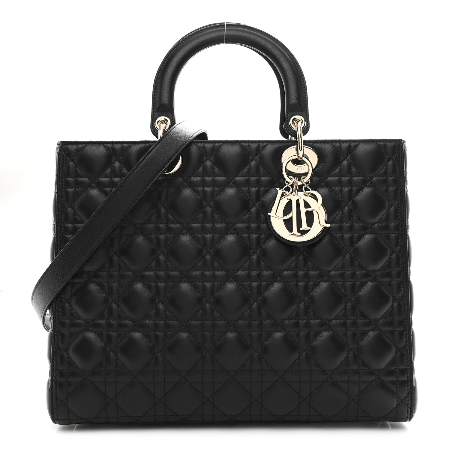 Christian Dior Lambskin Cannage Large Lady Dior Black 1 of 11