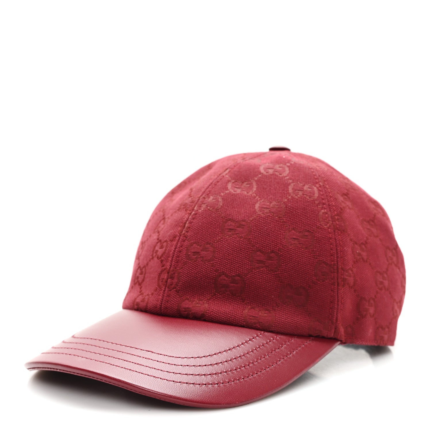 Gucci Calfskin New Canvas GG Monogram Baseball Hat L Bordeaux 1 of 9