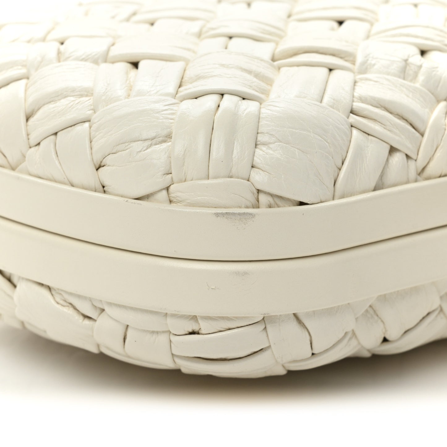 Foulard Intrecciato Minaudiere Knot Clutch Bone