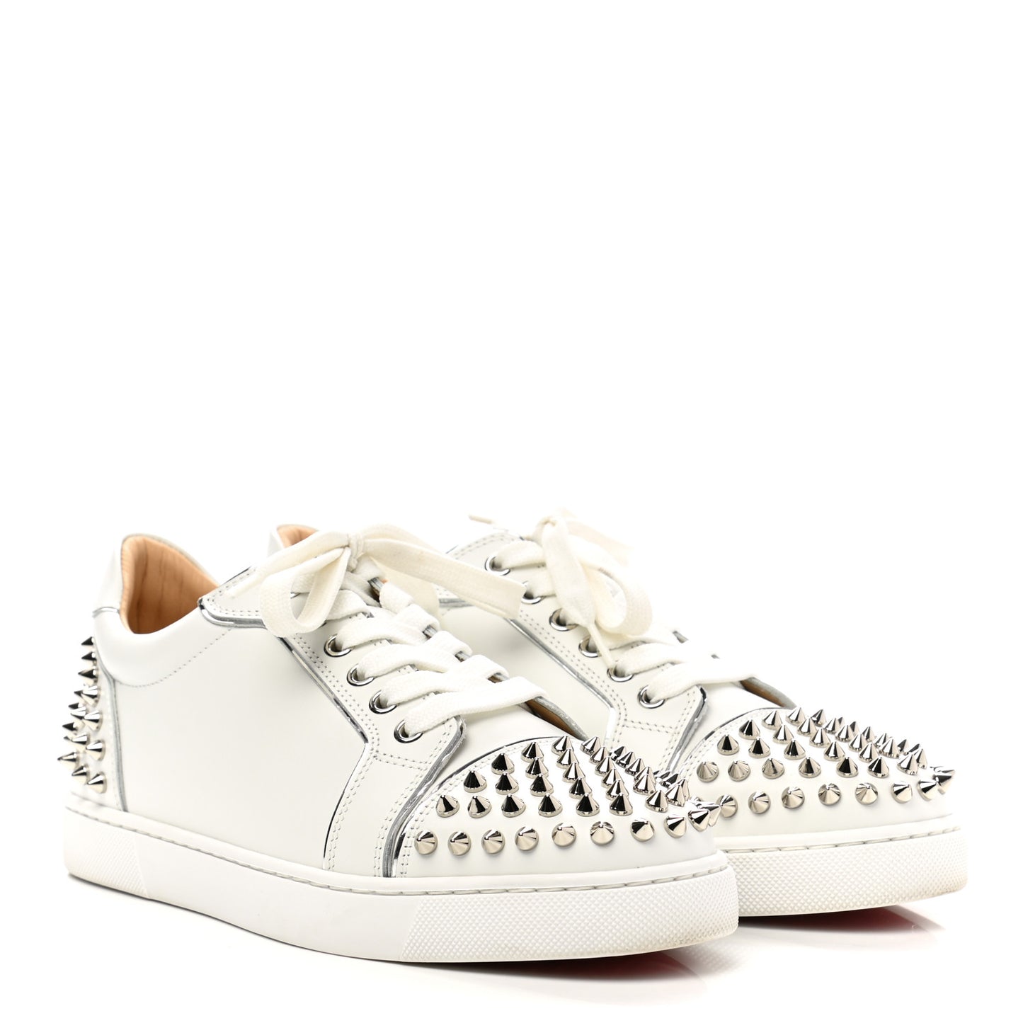 Calfskin Spikes Womens Vieira 2 Flat Sneakers 38 White