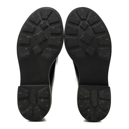 Prada Spazzolato Rois Monolith 55mm Derby Loafers 36.5 Black White 6 of 12