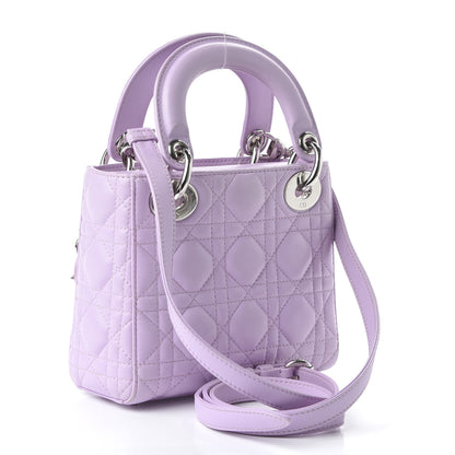 Christian Dior Lambskin Cannage Mini Lady Lilac 3 of 10
