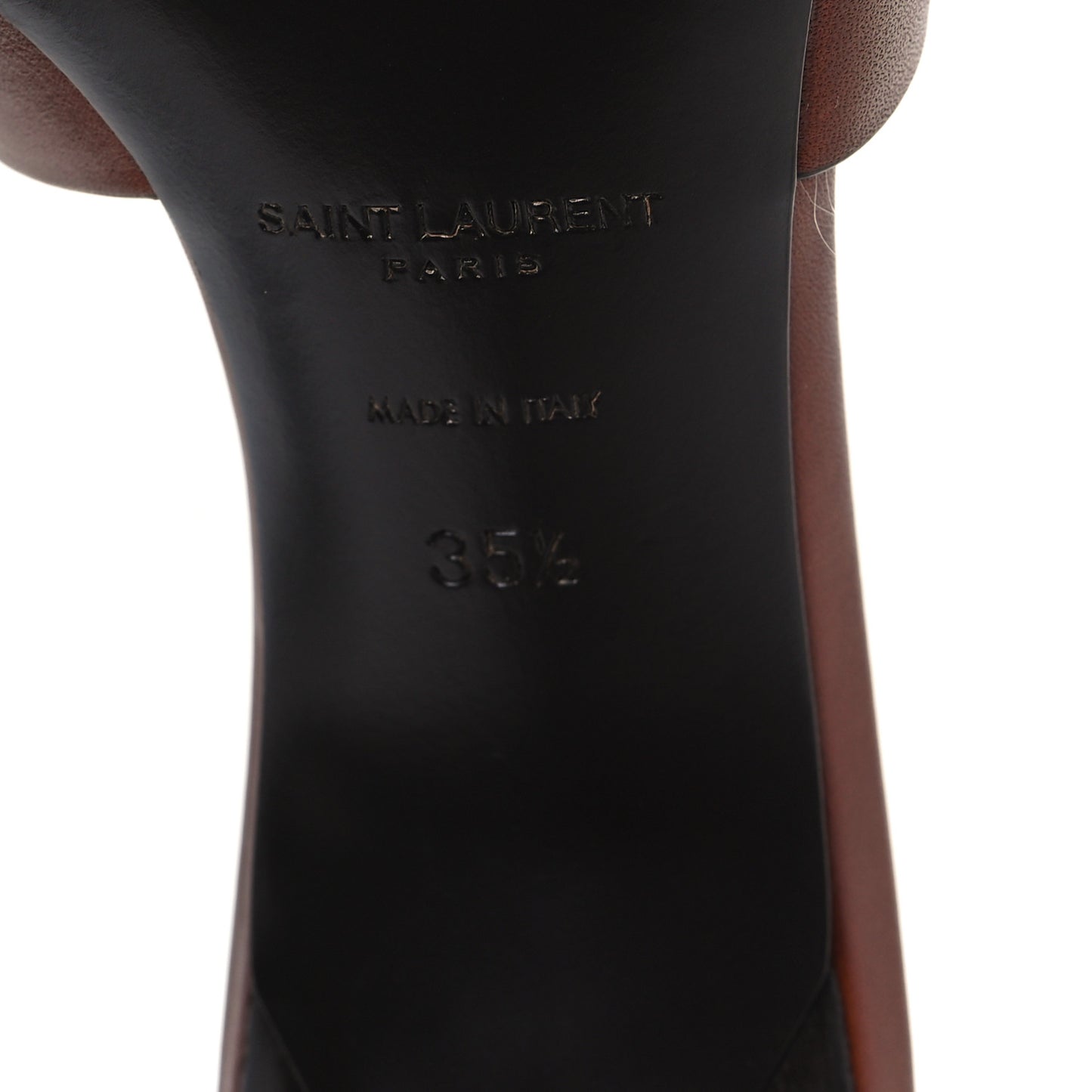 Calfskin Tribute 85 Slide Sandals 35.5 New Papaya