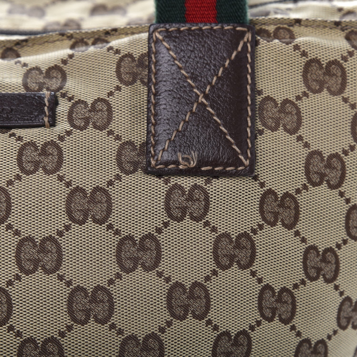 Gucci GG Monogram Small Web Handle Bucket Tote Dark Brown 11 of 11