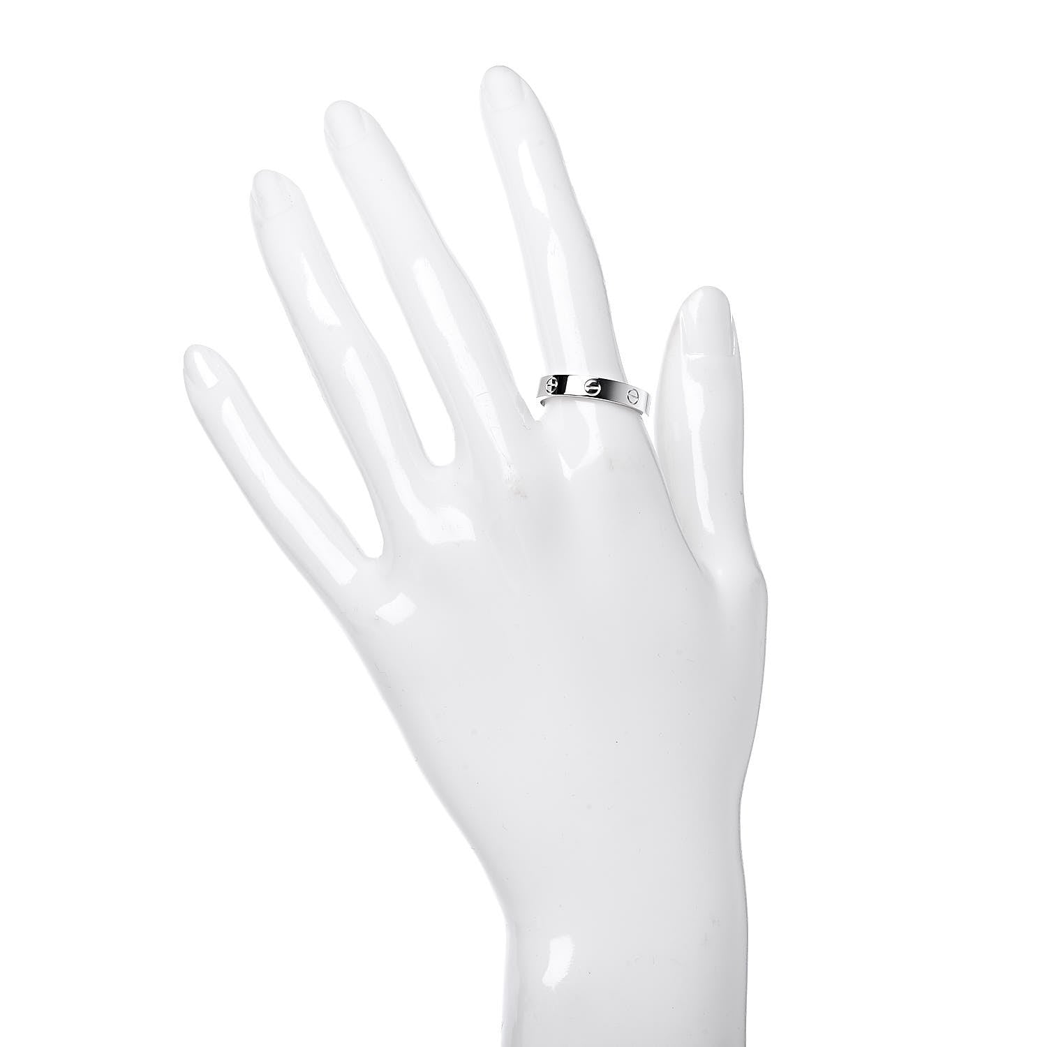 Cartier 18K White Gold 4mm LOVE Wedding Band Ring 59 8.75 2 of 5