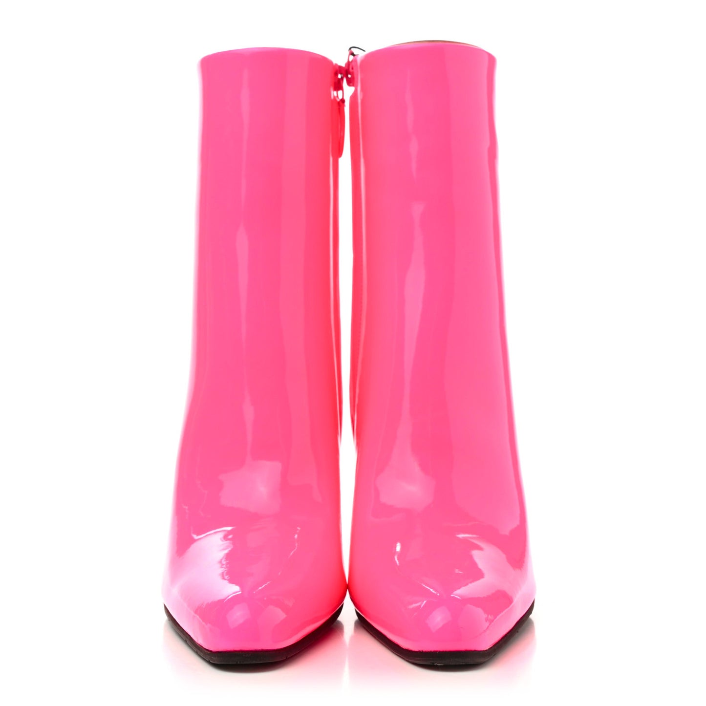 Glossy Patent Ankle Boots 38 Pink Fluo