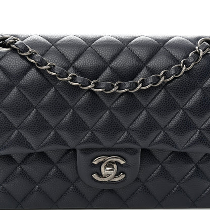 Chanel Caviar Quilted Medium Double Flap Navy 8 of 10