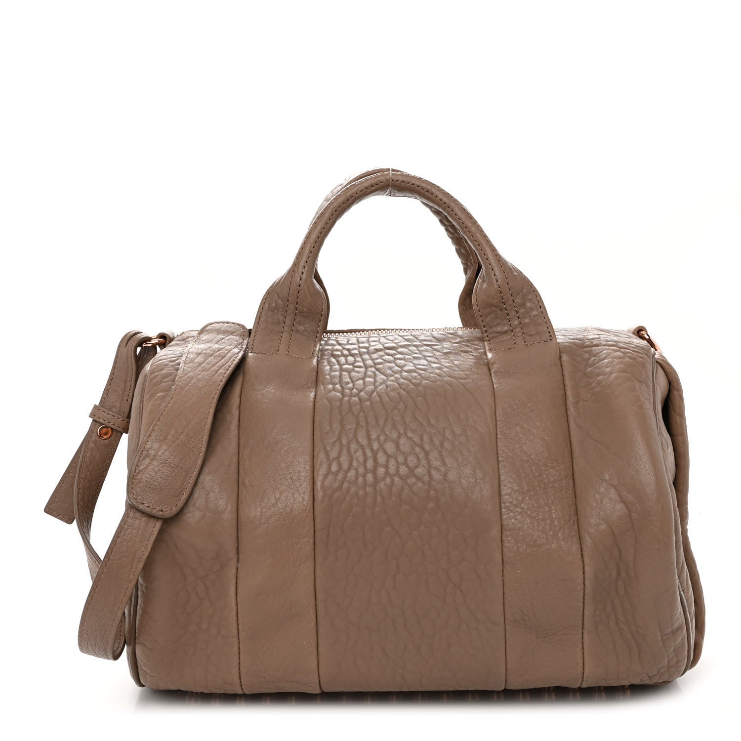 Alexander Wang Pebbled Lambskin Rocco Latte Rose Gold Hardware 1 of 9