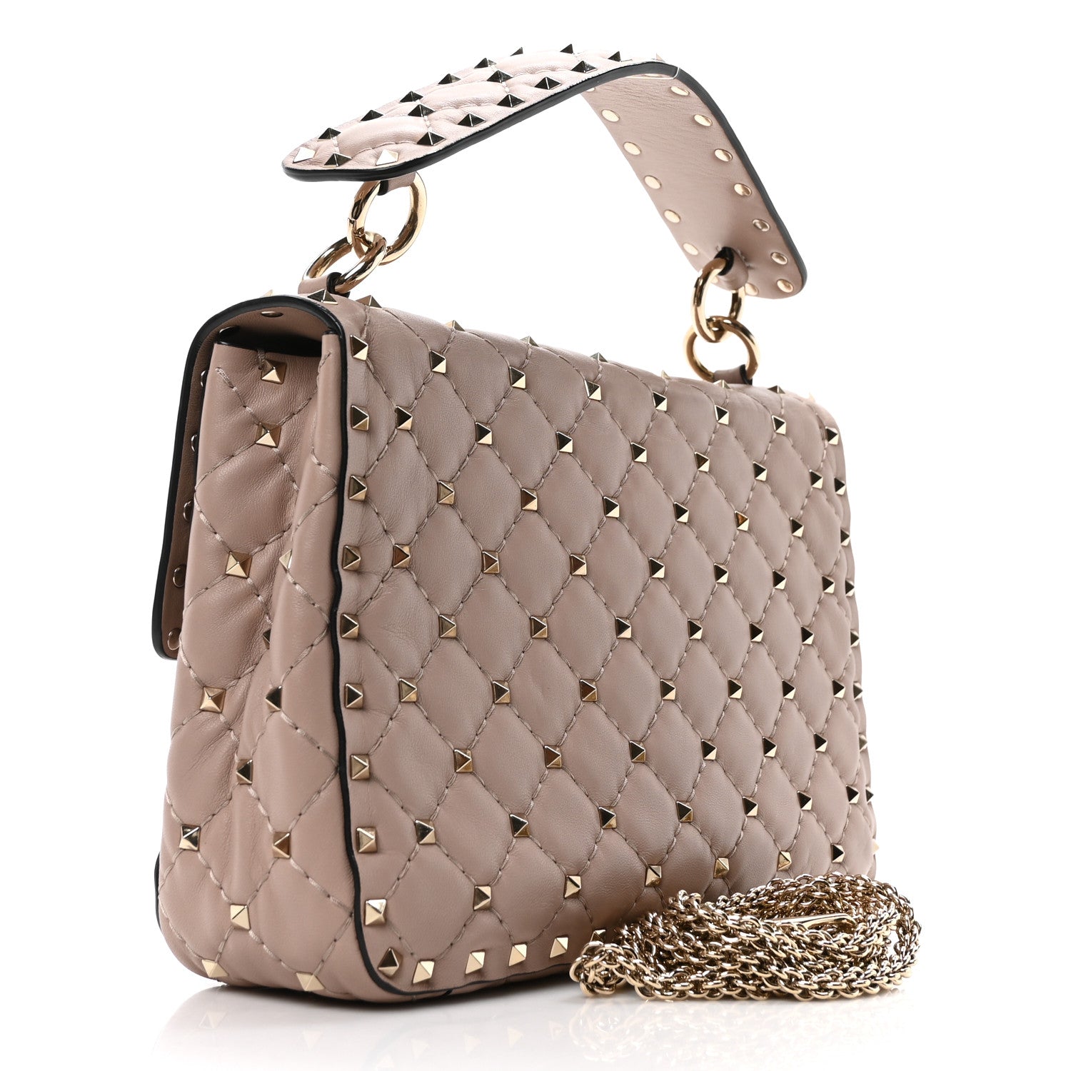 Valentino Garavani Lambskin Medium Rockstud Spike Shoulder Bag Poudre 3 of 9