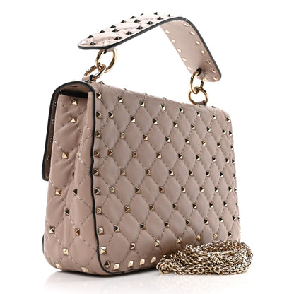 Valentino Garavani Lambskin Medium Rockstud Spike Shoulder Bag Poudre 3 of 9