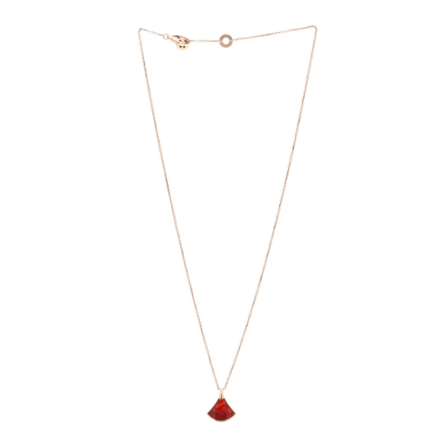18K Rose Gold Diamond Carnelian Divas' Dream Pendant Necklace