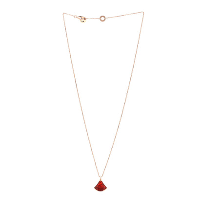 Bulgari 18K Rose Gold Diamond Carnelian Divas' Dream Pendant Necklace 2 of 6