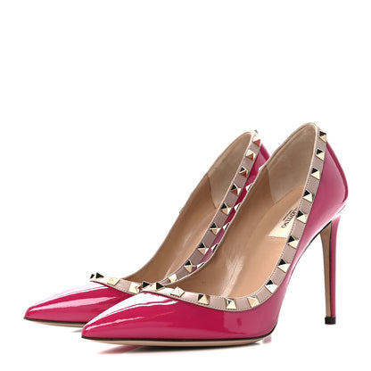 Valentino Garavani Patent Rockstud 100mm Pumps 39 Deep Cyclamin Poudre 3 of 9