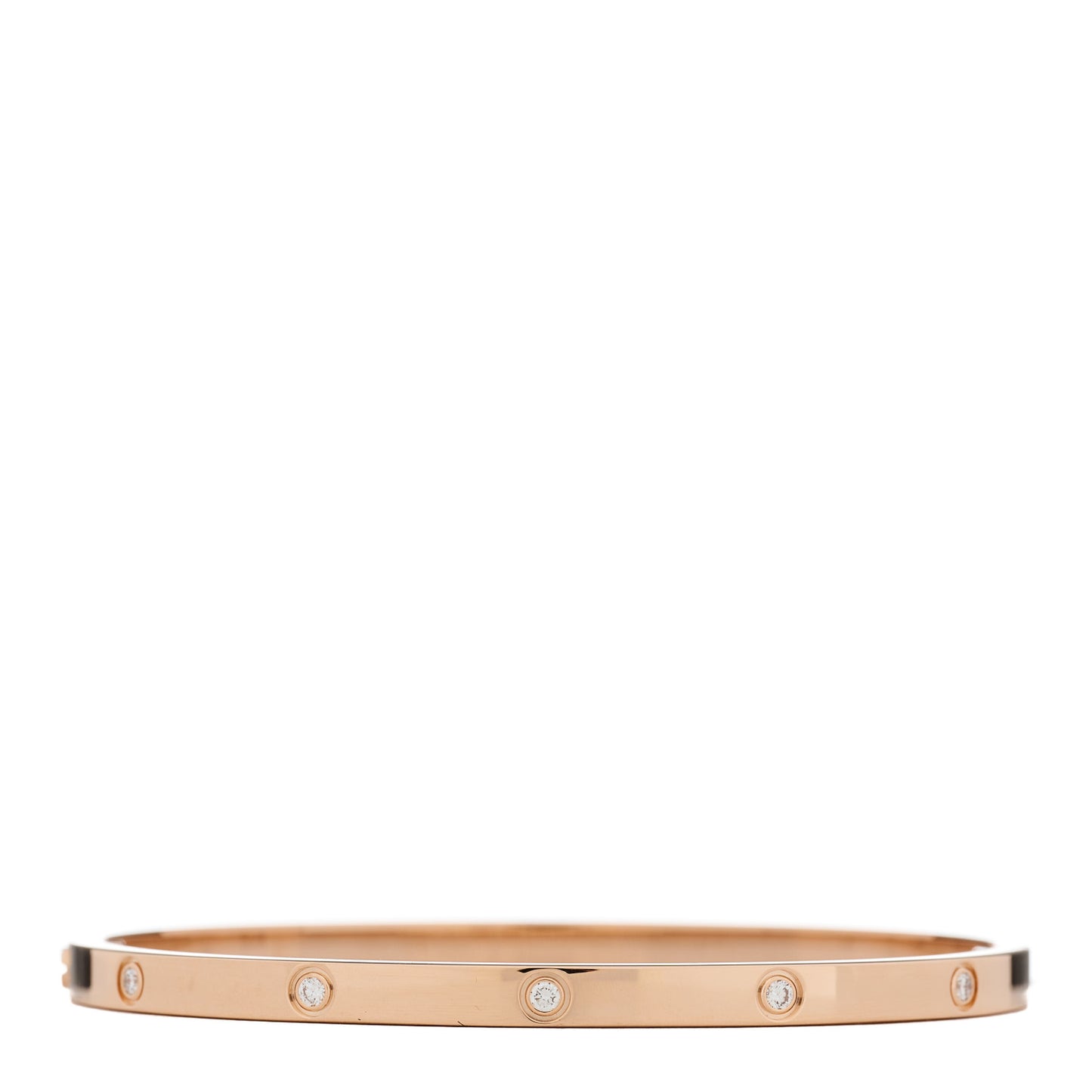 18K Pink Gold 10 Diamond Small LOVE Bracelet 16