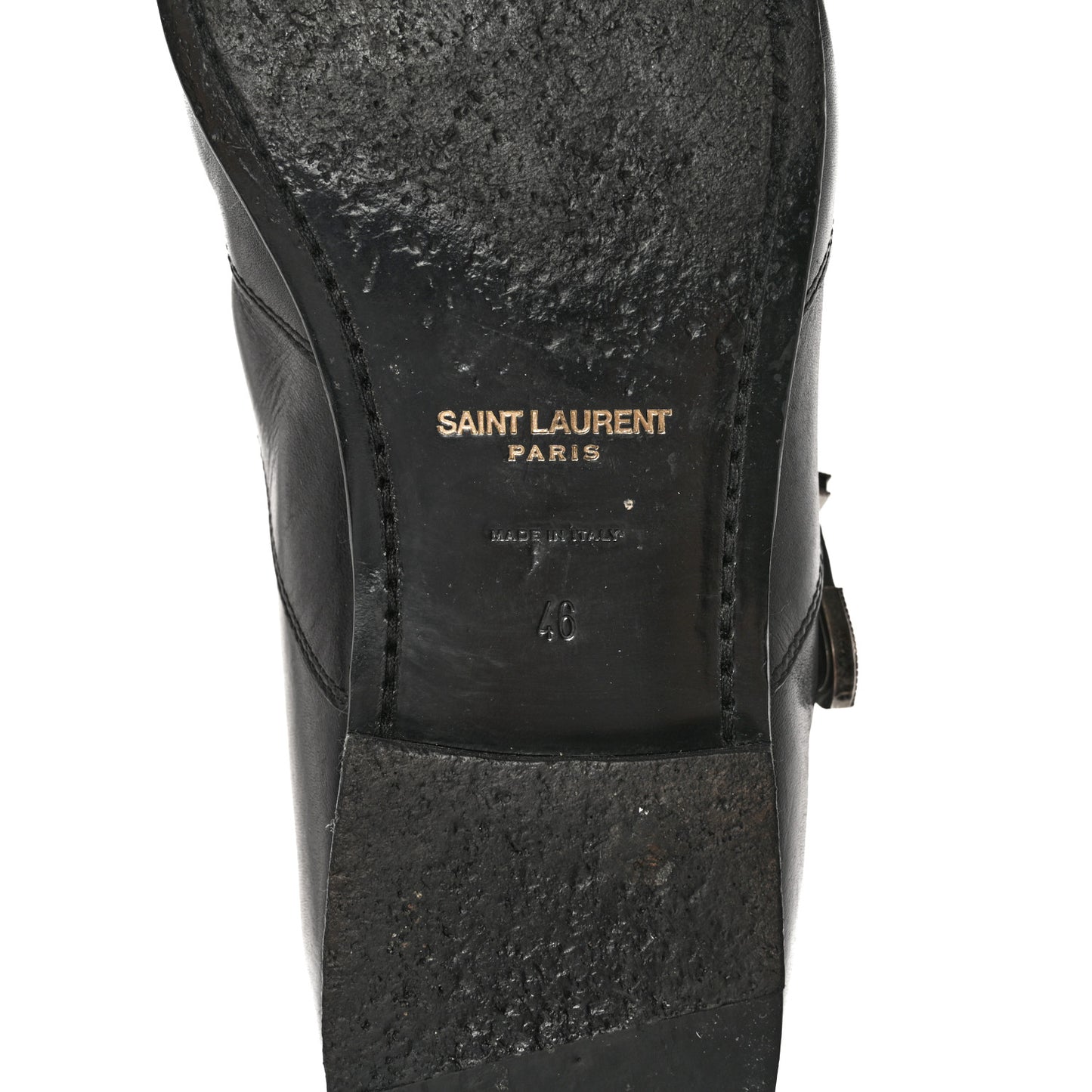 Calfskin Mens Stan Buckle Ankle Boots 46 Black